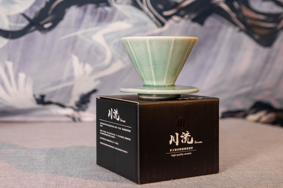 川流冰裂藍濾杯